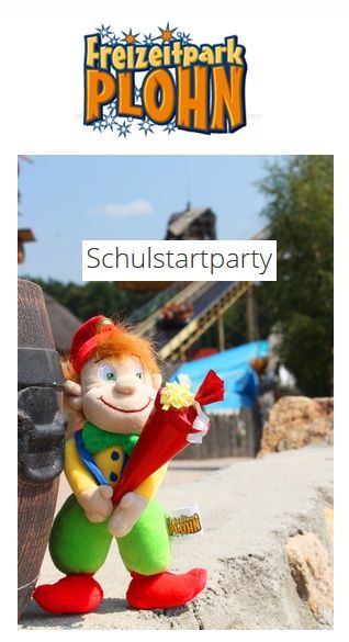 Kostenloser Eintritt zur Schulstartparty in den Freizeitpark Plohn am 15.08.2026 Kostenloser Eintritt zur Schulstartparty in den Freizeitpark Plohn am 15.08.2026