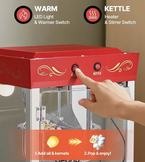 🍿 VEVOR 800W Popcornmaschine + Zubehör für 88€ (statt 103€) 🍿 VEVOR 800W Popcornmaschine + Zubehör für 88€ (statt 103€)