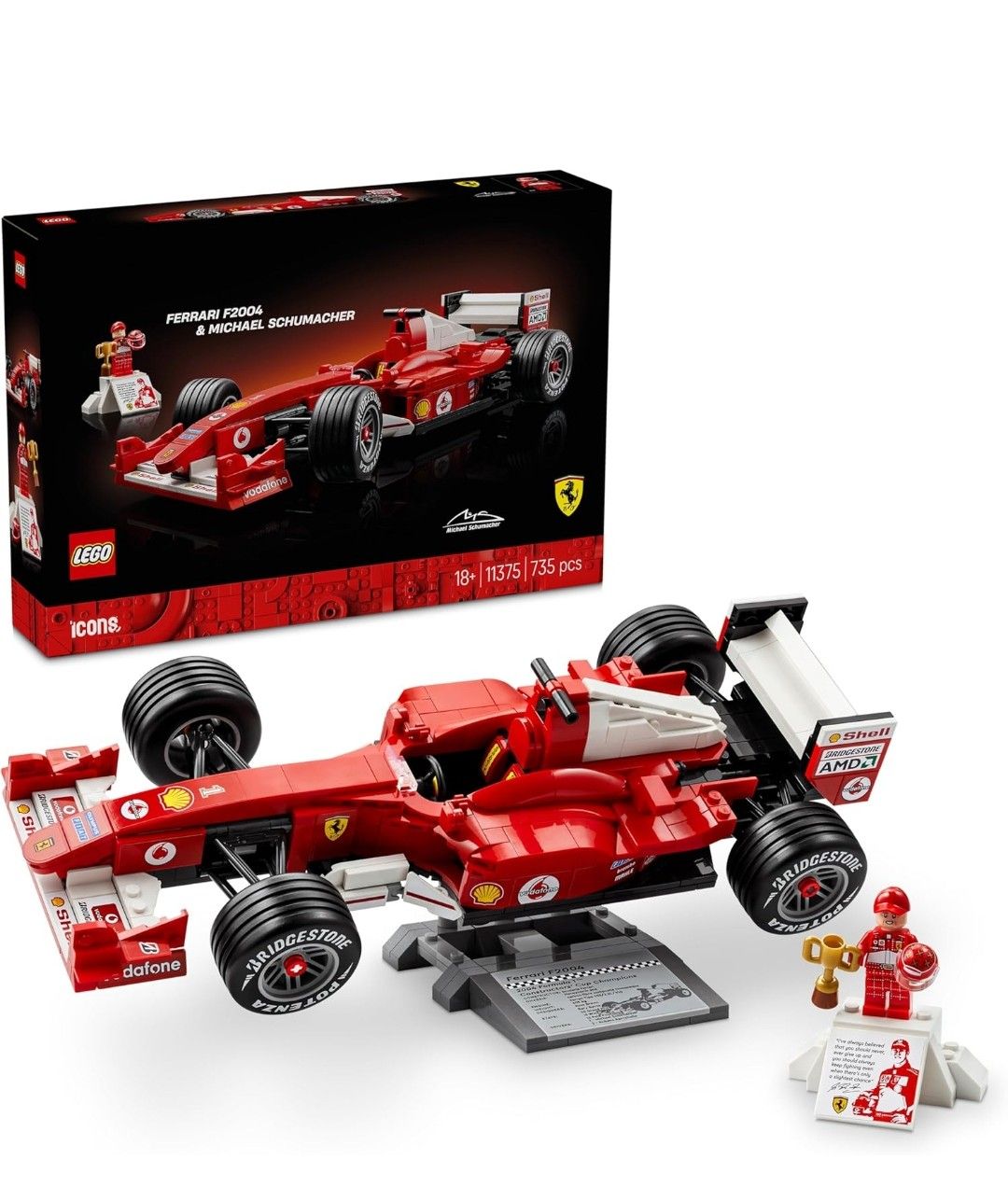 LEGO Icons Ferrari F2004 und Michael Schumacher LEGO Icons Ferrari F2004 und Michael Schumacher