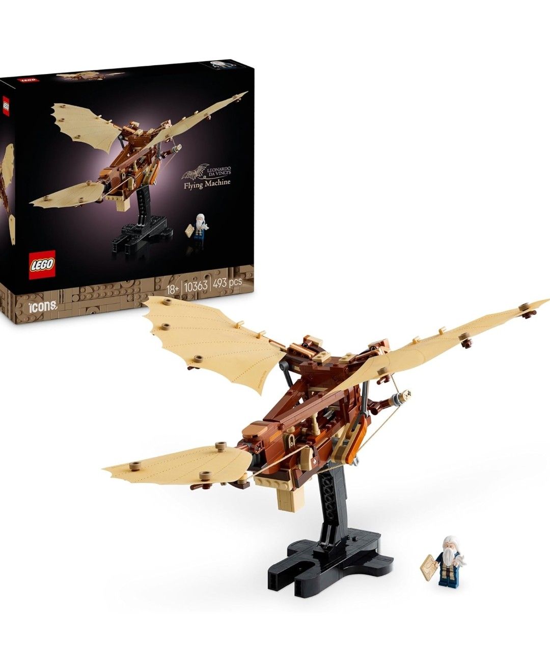 LEGO Icons Leonardo da Vincis Fluggerät mit schlagenden Flügeln