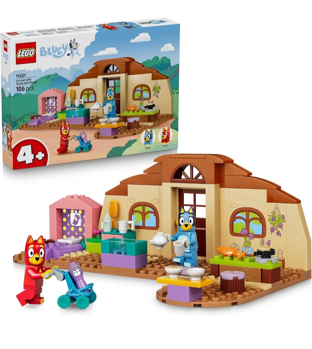 LEGO Bluey Schule mit Rusty und Bluey