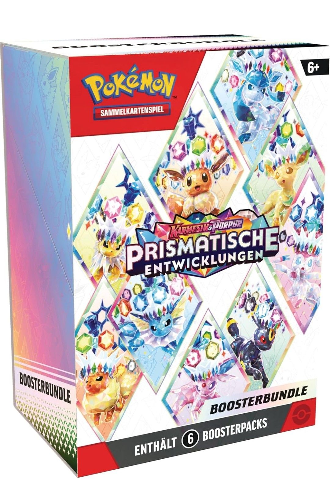 Pokémon Sammelkartenspiel: Boosterbundle Karmesin & Purpur – Prismatische Entwicklungen (6 Boosterpacks)