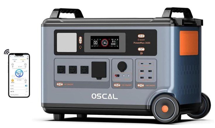 🔋 OSCAL PowerMax 3600SE   3600W/3600Wh LiFePO4 Powerstation für 1.259€ (statt 1.349€)
