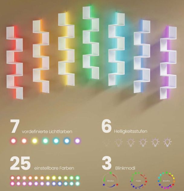 💡📚 VASAGLE Custos Eckregal mit LED Beleuchtung für 19,99€ (statt 22€)