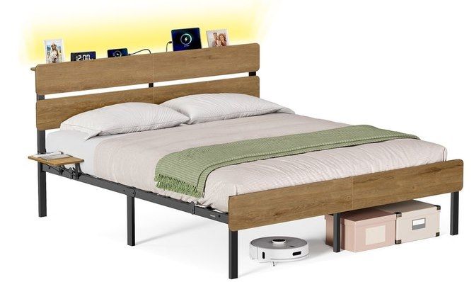🛌 VASAGLE Doppelbettgestell (160 x 200) aus Metallrahmen & LEDs für 87,99€ (statt 130€)