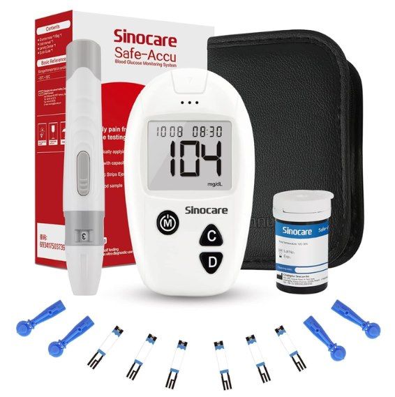 🩸 Sinocare Blutzuckermessgerät Set mit Teststreifen 25 + 25 Lanzetten für 12,74€ (statt 18€)