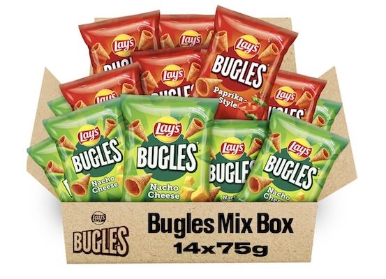 😋 14 x 75g Lay's Bugles Mix Case Paprika & Nacho Cheese für 13€ (statt 25€) 😋 14 x 75g Lays Bugles Mix Case Paprika & Nacho Cheese für 13€ (statt 25€)