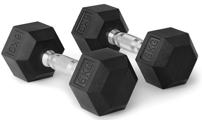 🏋🏻‍♀️ Amazon Basics Rubber Encased Hex Dumbbell Hanteln Set für 19,22€ (statt 25€)