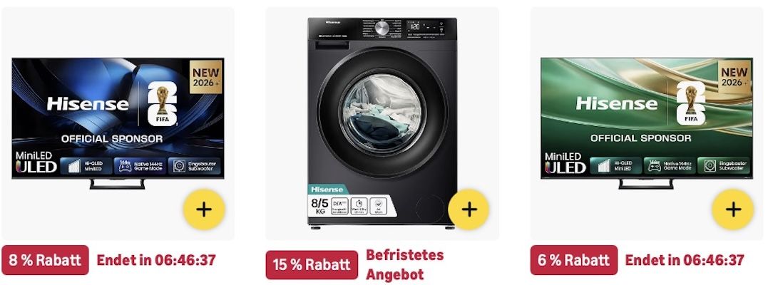📺 Amazon: Hisense im Sale z.B. Kühl-Gefrierkombination für 333€ (statt 400€) 📺 Amazon: Hisense im Sale z.B. Kühl Gefrierkombination für 333€ (statt 400€)
