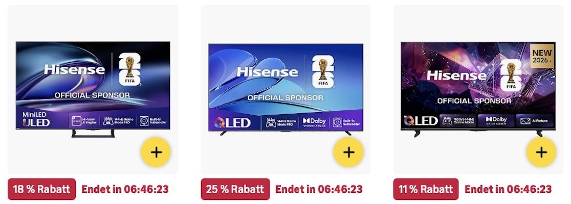 📺 Amazon: Hisense im Sale z.B. Kühl Gefrierkombination für 333€ (statt 400€)