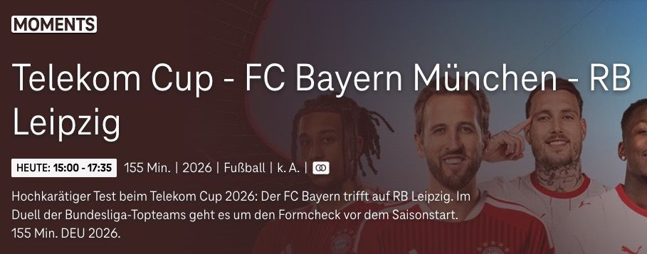⚽ Telekom Cup 2026 Livestream in HD ohne Abo kostenlos ➡️ FC Bayern vs. RB Leipzig ⚽ Telekom Cup 2026 Livestream in HD ohne Abo kostenlos ➡️ FC Bayern vs. RB Leipzig