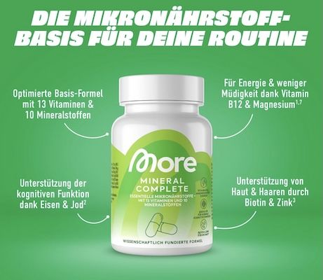 💪🏻💊 90 Kapseln More Mineral Complete für 21,37€ (statt 30€) 💪🏻💊 90 Kapseln More Mineral Complete für 21,37€ (statt 30€)