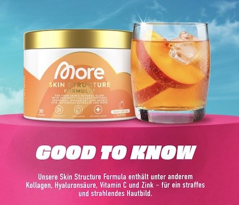 🍑 270g MORE Skin Structure Formula Peach Iced Tea für 46,26€ (statt 65€) 🍑 270g MORE Skin Structure Formula Peach Iced Tea für 46,26€ (statt 65€)
