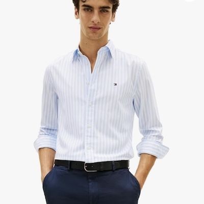 👔 Tommy Hilfiger TH Flex Regular Fit Stripe Poplin Hemd für 39€ (statt 50€)