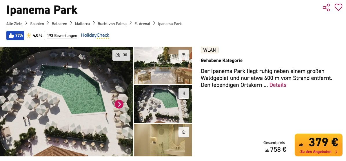 🏖️ Ipanema Park El Arenal 🍻 inkl. Übernachtungen mit Frühstück & Flügen 🎉 ab 379€ p.P.