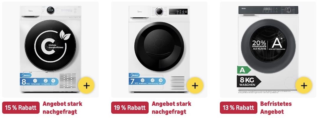 🔝🧺 Amazon: Waschmaschinen & Trockner mit bis zu -37% Sale z.B. Midea 7kg Waschmaschine für 280€ (statt 362€) 🔝🧺 Amazon: Waschmaschinen & Trockner mit bis zu 37% Sale z.B. Midea 7kg Waschmaschine für 280€ (statt 362€)