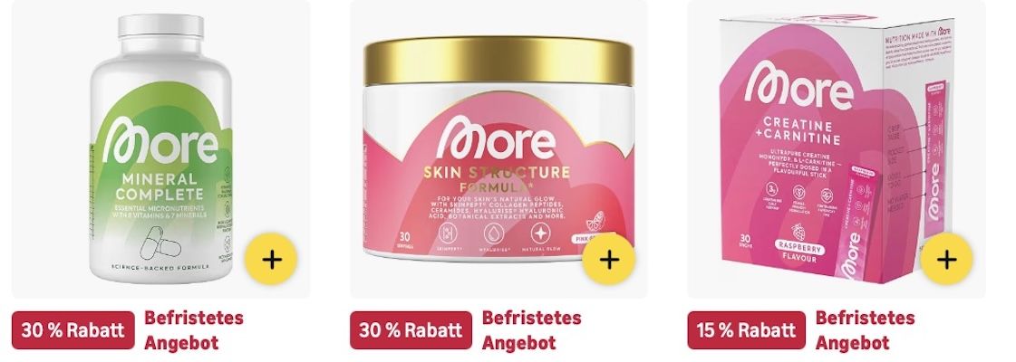 😋💪🏻 Amazon: MORE Produkte im Sale z.B. 90 Kapseln MORE Harmony für 20€ (statt 30€) 😋💪🏻 Amazon: MORE Produkte im Sale z.B. 90 Kapseln MORE Harmony für 20€ (statt 30€)
