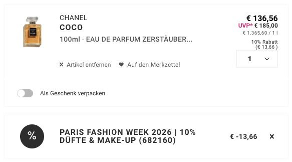 🌺 CHANEL Coco Eau de Parfum 100ml 🧨 für 122,90€ (statt 172€)