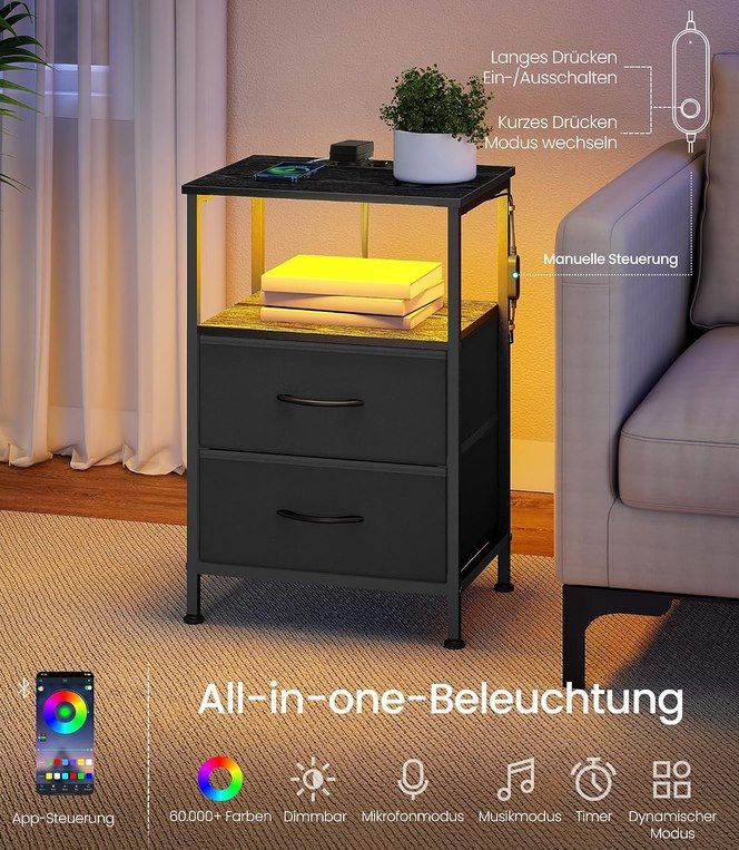 📚🔌 2x SONGMICS Nachttisch mit Steckdose & LED für 43,99€ (statt 50€) 📚🔌 2x SONGMICS Nachttisch mit Steckdose & LED für 43,99€ (statt 50€)