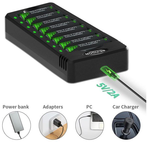 🔋 Bevigor Ladegerät für NiMH Akkus (AA & AAA) mit 8 Slots für 7,79€ (statt 12€) 🔋 Bevigor Ladegerät für NiMH Akkus (AA & AAA) mit 8 Slots für 7,79€ (statt 12€)