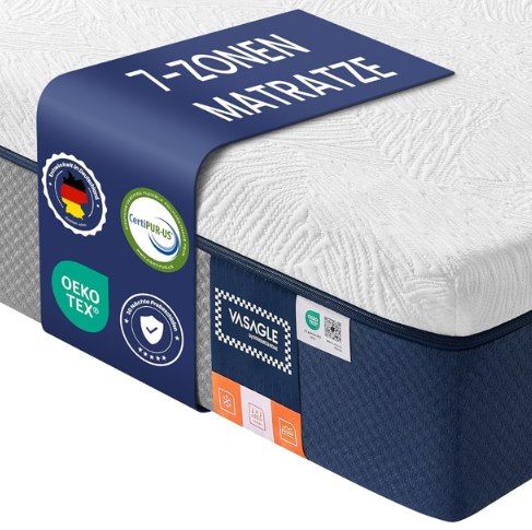 💤 VASAGLE 7 Zone Matratze (160 x 200 cm) aus Gel-Memory-Schaumstoff, 25 cm & H3 für 124,99€ (statt 155€)