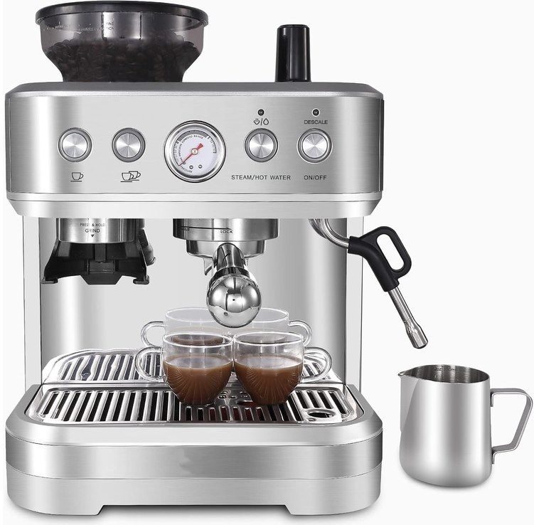☕ Garvee Espresso Siebträgermaschine mit Milchaufschäumer & Mahlwerk für 243€ (statt 300€)