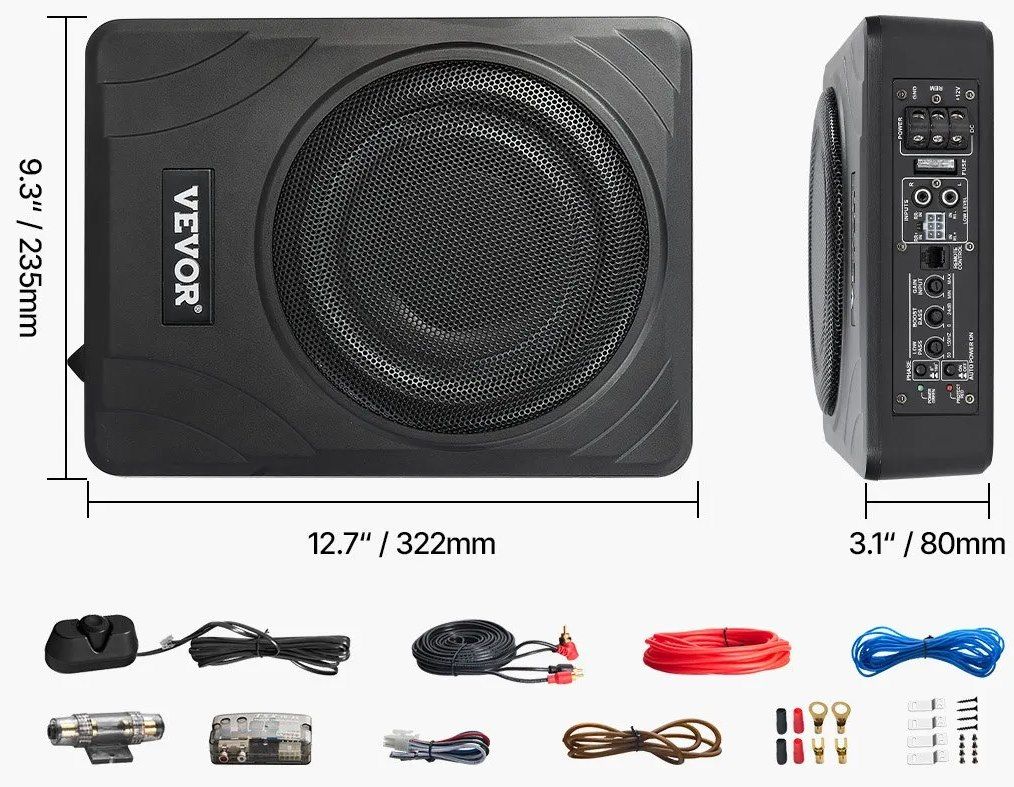 🔊 VEVOR Untersitz Subwoofer 8 300W mit eingebautem Verstärker für 46,70€ (statt 74€)
