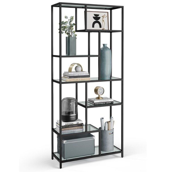 📚 VASAGLE Standregal mit 6 Ablagen aus Hartglas für 51,99€ (statt 63€)