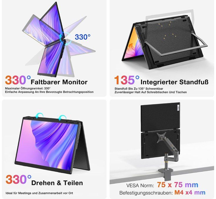 🖥️ Kwumsy M4   Dual 15,6 Zoll FullHD Bildschirm Erweiterung für 134,99€ (statt 260€)