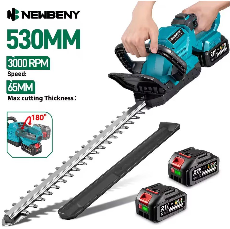 🪚 NewBeny elektrische Heckenschere mit 53cm inkl. 2x 21V Akkus für 41,59€ (statt 63€)