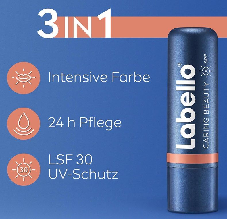 💄 Labello Caring Lippenpflegestift mit Farbe & Sonnenschutz LSF30 ab 1,86€ (statt 3,45€) 💄 Labello Caring Lippenpflegestift mit Farbe & Sonnenschutz LSF30 ab 1,86€ (statt 3,45€)