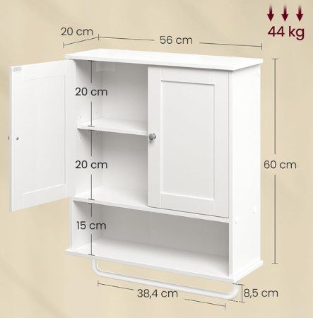🩹 VASAGLE Hängeschrank SIREN mit Handtuchhalter für 25,99€ (statt 38€)