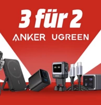 ⚡️ MediaMarkt: 3 für 2 UGREEN & Anker Produkte + keine VSK