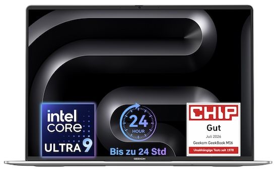 💻 GeekBook M16 Laptop mit Intel U9 für 729€ (statt 850€)
