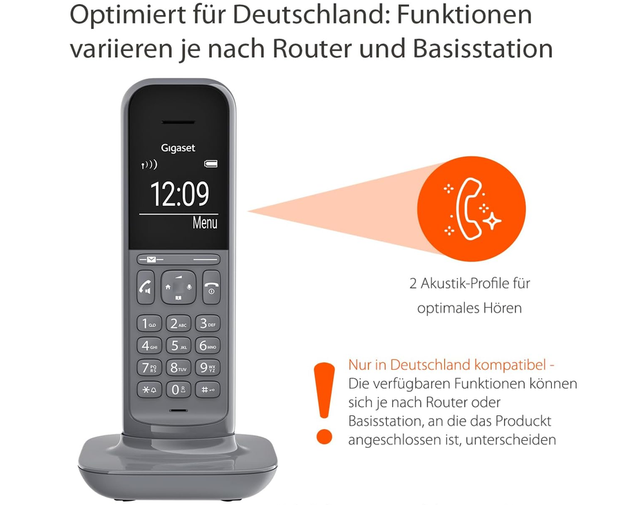 📞 Gigaset CL390   Schnurloses Design DECT Telefon + Basisstation für 29,99€ (statt 38€)