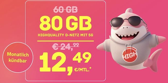 🚨 Telekom 5G Allnet Flat mit 80GB für 12,49€ + monatlich kündbar 🔥