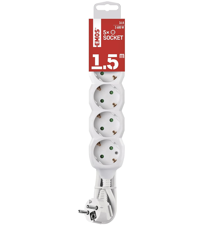 🔌🔌 EMOS – 5-fach Steckdosenleiste 1,5m ab 3,41€ (statt 10€)