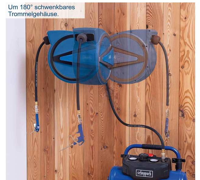 ⚒️ Scheppach AHR15 automatischer Druckluftschlauch Aufroller 15m für 44,99€ (statt 109€) ⚒️ Scheppach AHR15 automatischer Druckluftschlauch Aufroller 15m für 44,99€ (statt 109€)