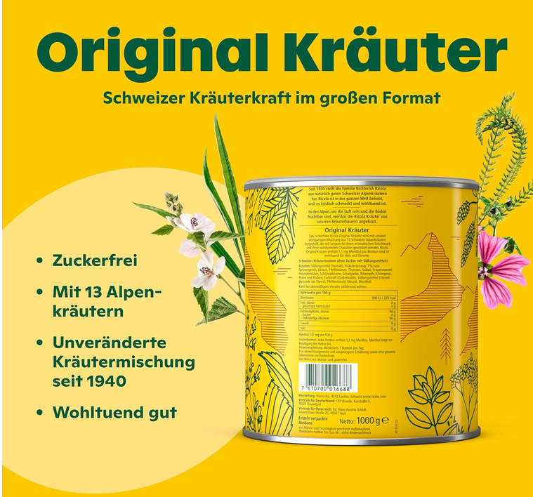 🇨đź‡đźŤ¬ 1kg Ricola Riesendose Original Schweizer Kräuter Bonbons ab 16,14€ (statt 25€) 🇨đź‡đźŤ¬ 1kg Ricola Riesendose Original Schweizer Kräuter Bonbons ab 16,14€ (statt 25€)