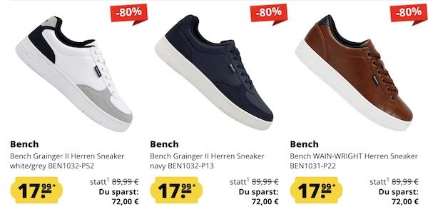 👟 Bench Herren Sneaker ab nur 16,99€ + VSK (statt 25€) 👟 Bench Herren Sneaker ab nur 16,99€ + VSK (statt 25€)