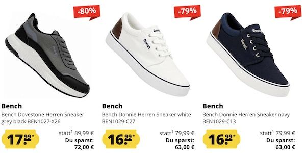👟 Bench Herren Sneaker ab nur 16,99€ + VSK (statt 25€) 👟 Bench Herren Sneaker ab nur 16,99€ + VSK (statt 25€)