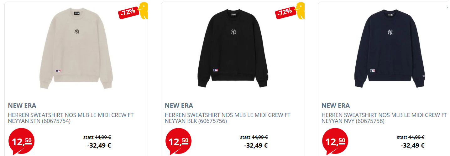 🥼 New Era NY NOS Herren Sweatshirt für 18,49€ (statt 38€)