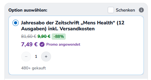 🏋️♂️🏋️♂️ Men's Health Jahresabo 12 Ausgaben für direkt 8,49€ 💥 (statt 82€) 🏋️♂️🏋️♂️ Mens Health Jahresabo 12 Ausgaben für direkt 8,49€ 💥 (statt 82€)