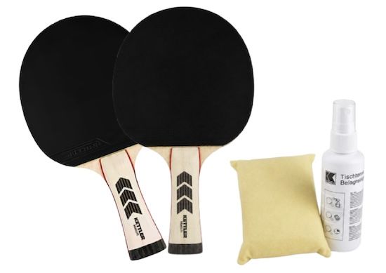 🏓 2x Kettler Premium Tischtennisschläger + 2x Reinigungsset für 29,99€ (statt 54€)
