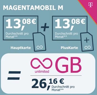 🔥🤯 KRASS 📱 2x Telekom MagentaMobil M mit unlimited 5G für eff. 26,16€ mtl. dank 💶 1.050€ Bonus 🔥🤯 KRASS 📱 2x Telekom MagentaMobil M mit unlimited 5G für eff. 26,16€ mtl. dank 💶 1.050€ Bonus