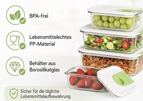 🍱 10er Set GENICOOK Glasbehälter inkl. Deckel für 29,99€ (statt 50€)