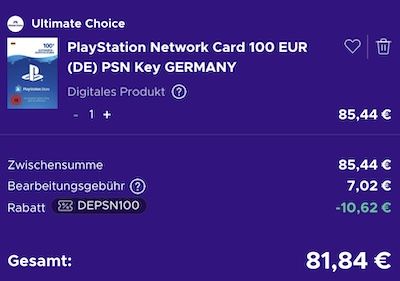 😍 Perfekt für GTA VI Ultimate 🎮 100€ Playstation Network (PSN) Guthabenkarte für 81,84€ 😍 Perfekt für GTA VI Ultimate 🎮 100€ Playstation Network (PSN) Guthabenkarte für 81,84€