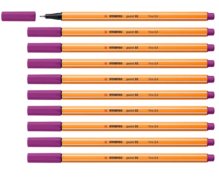 🖋️ 10er Pack STABILO Fineliner point 88 Stifte in Lila o. Grün für je 3,99€ (statt 11€)