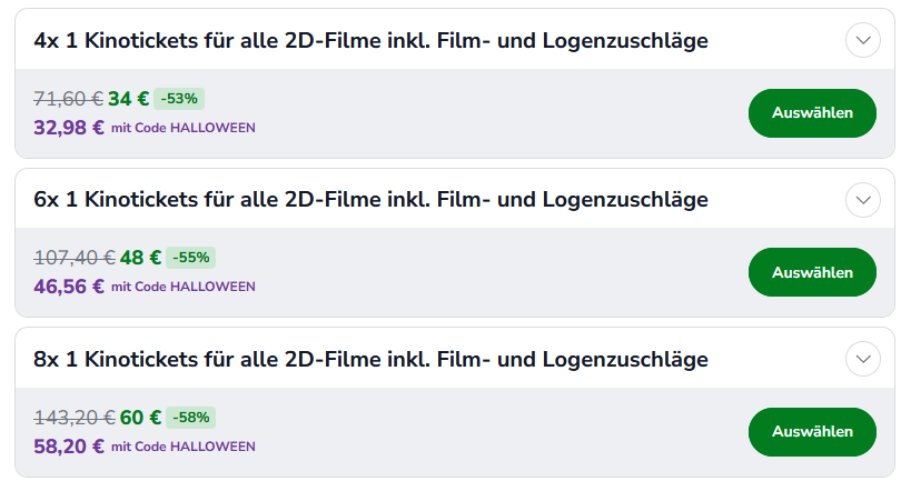 📽️🍿 8x CineStar-Gutschein (inkl. Sitzplatz- & Filmzuschläge) ➡️ für 58,20€ (statt 143€) 📽️🍿 8x CineStar Gutschein (inkl. Sitzplatz & Filmzuschläge) ➡️ für 58,20€ (statt 143€)