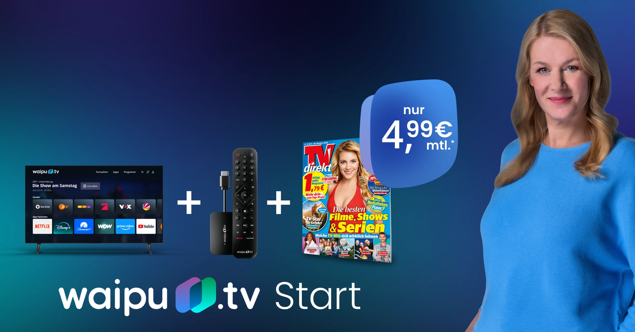📺🍿 waipu.tv Start 260 Sender + TV Stick nur 4,99€ mtl. (statt 10€) +gratis 1 Jahr TVdirekt 📺🍿 waipu.tv Start 260 Sender + TV Stick nur 4,99€ mtl. (statt 10€) +gratis 1 Jahr TVdirekt